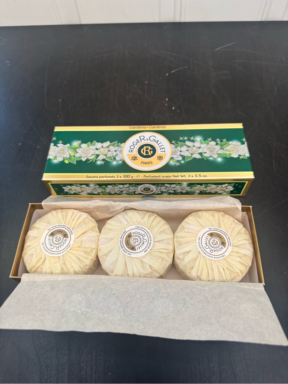 Vintage Roger & Gallet Paris Gardenia Perfumed Soap Set Of 3 New In Box